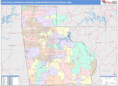 Fayetteville-Springdale-Rogers Metro Area Digital Map Color Cast Style